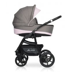 09 серый-розовый - Детская коляска Riko Basic Alfa Ecco 2 в 1